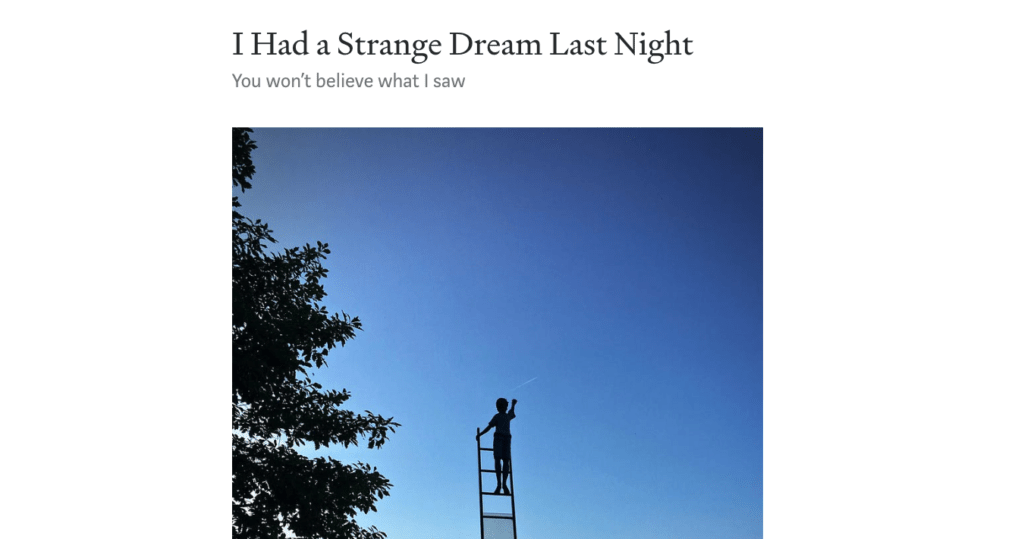 A blog post about a dream