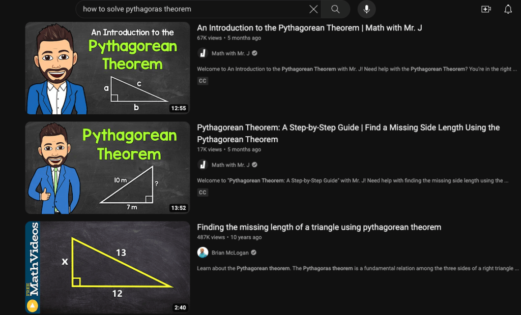 Educational videos on YouTube