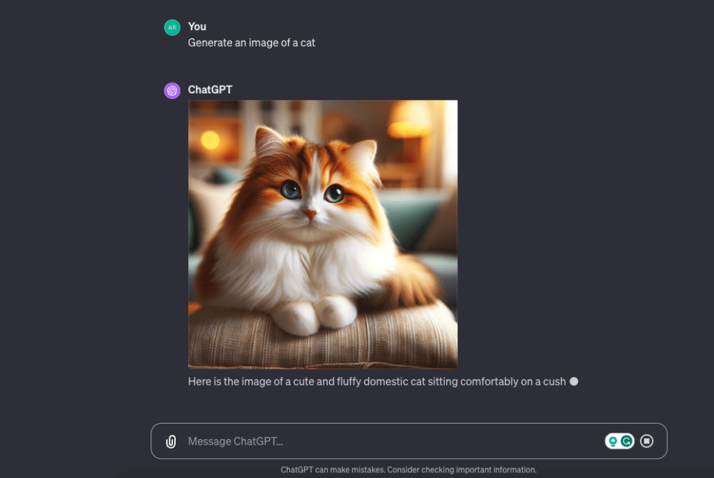 An AI generated image of a cat