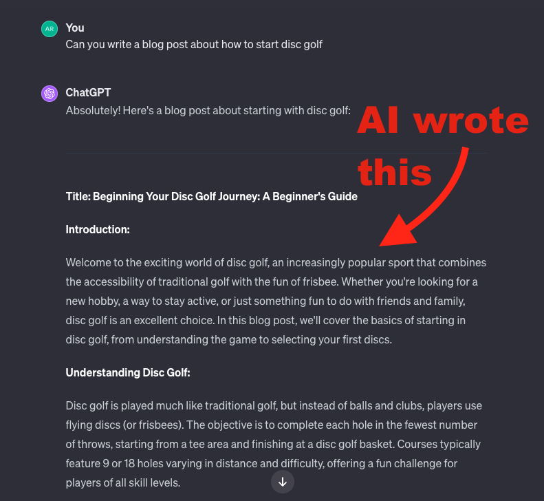 AI-written blog posts