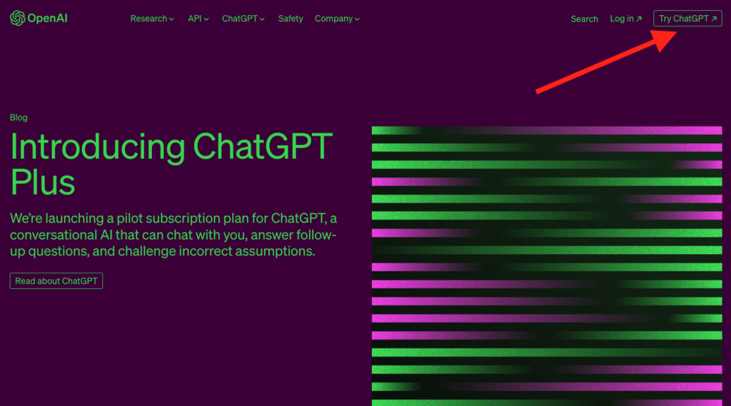 ChatGPT plus introduction page