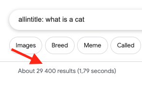 A ton of competing blog posts for what is a cat in google